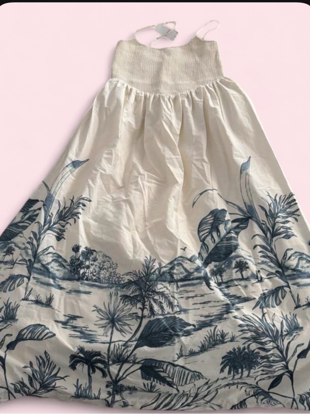 Abercrombie & Fitch Sydney Smocked Dipped-Wait MIDI Dress